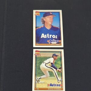 Topps 1991 "2"  Astros Baseball Cards - Dave Smith & Rafael Ramirez Near Mint